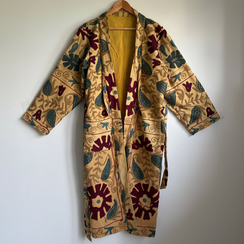 Cotton suzani embroidery long coat
