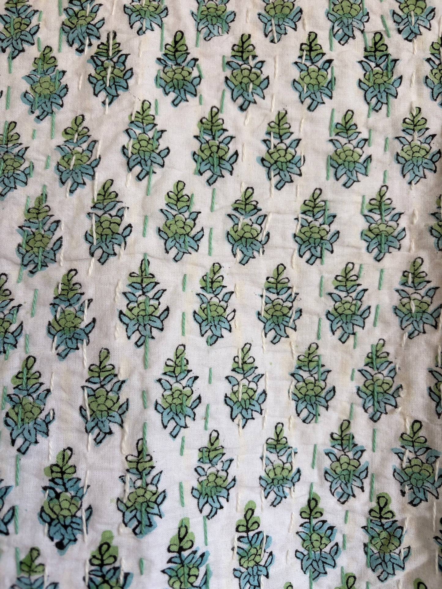 One of a kind Handmade Blue Cotton Kantha Robe
