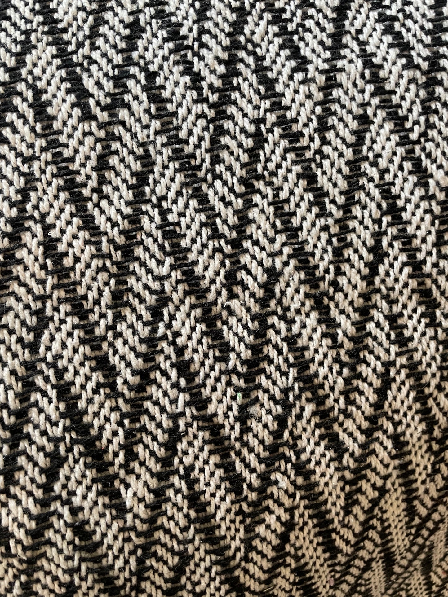 Handcrafted Grey Cotton Sofa Throw with Decorative Tassels, Handmade Fringed Accent Throw Blanket Artofakind