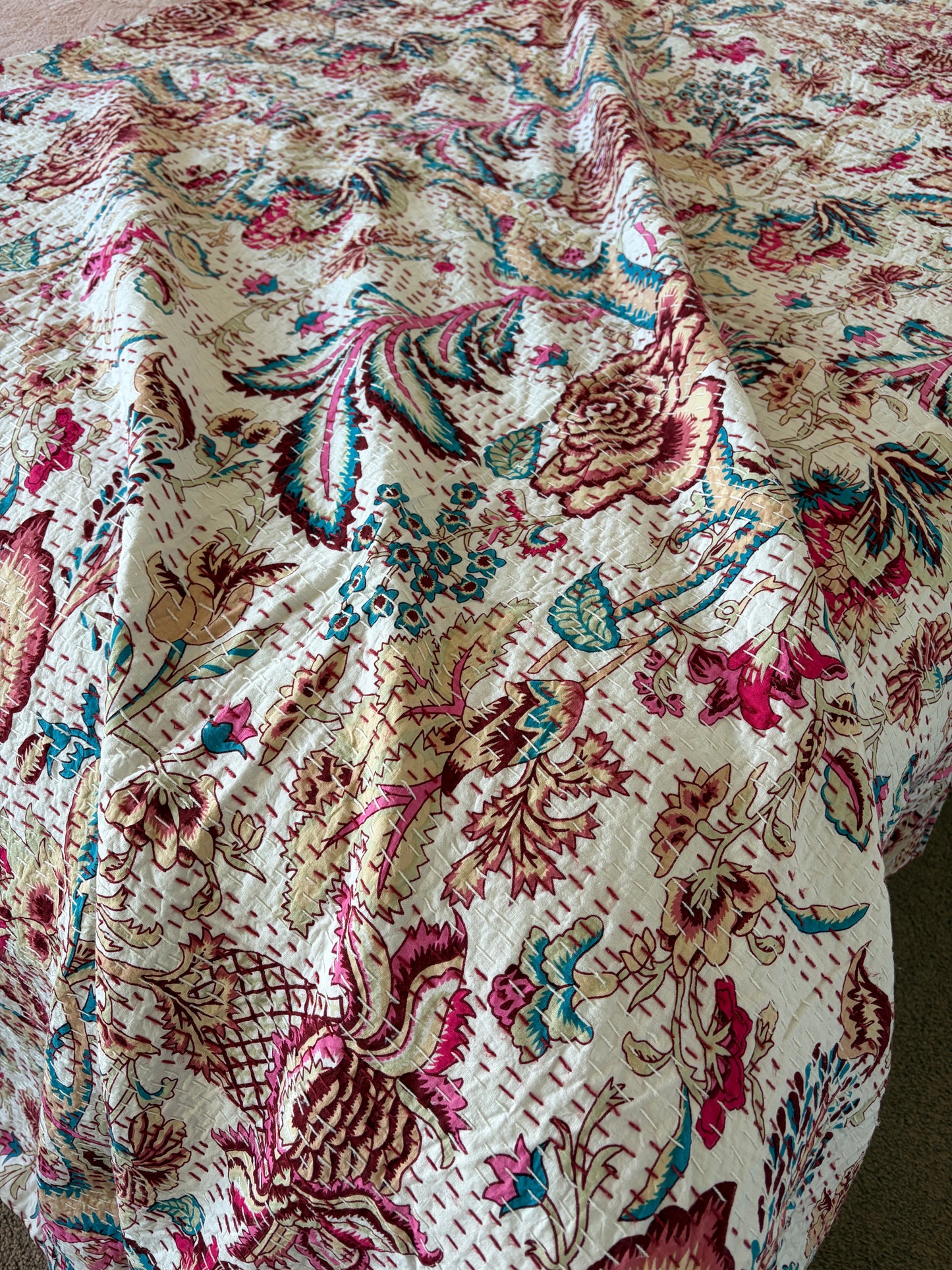 Kantha Bedcover close up