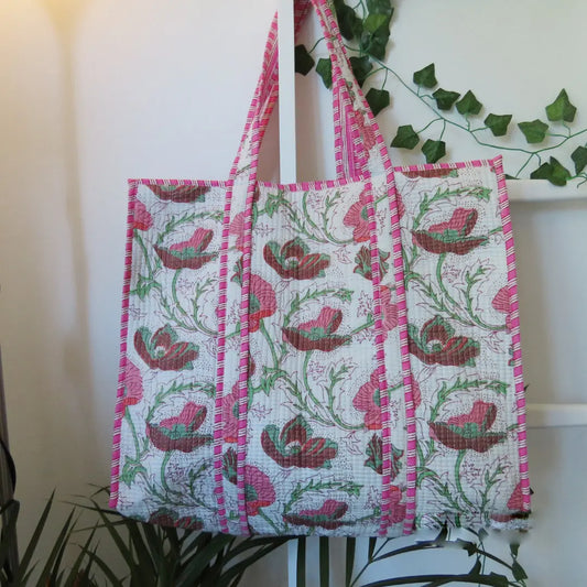 Cotton Quilted Tote Bags My Store