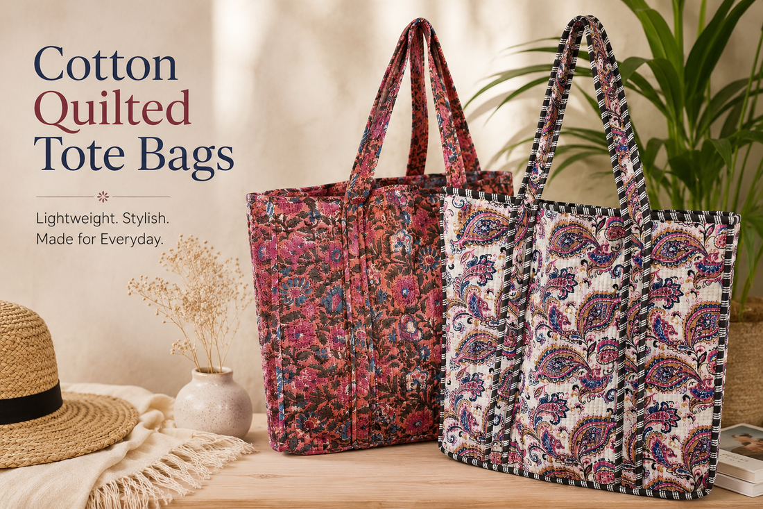 Cotton quilted tote bags