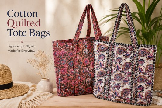 Cotton quilted tote bags