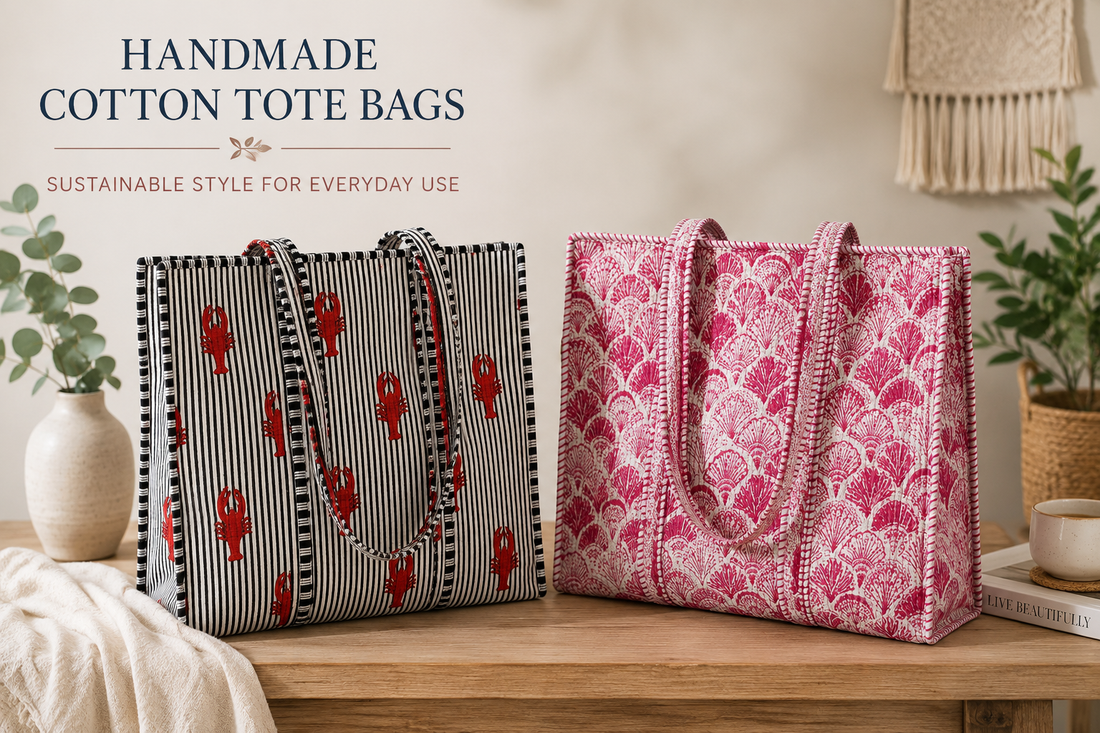 Handmade cotton tote bags