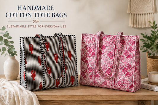 Handmade cotton tote bags
