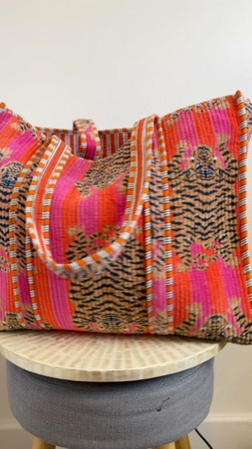 Velvet Quilted Tote Bag