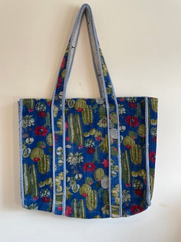 Velvet Cactus Print Tote bag