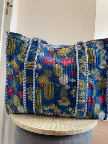 Velvet Cactus Print Tote bag