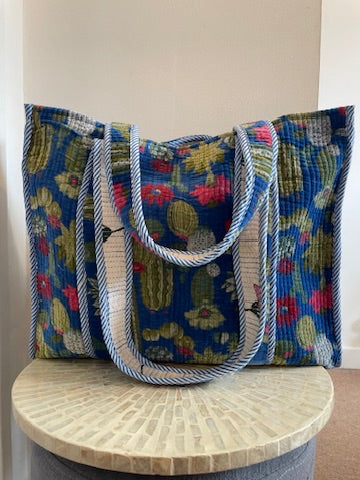 Velvet Cactus Print Tote bag