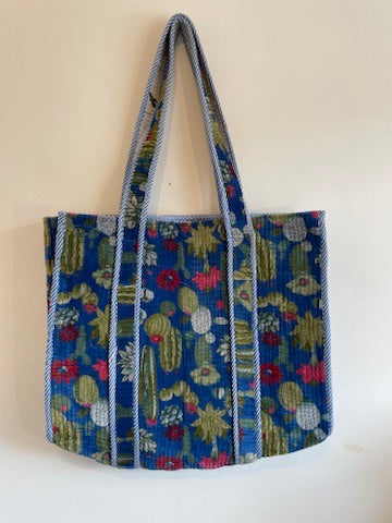 Velvet Cactus Print Tote bag