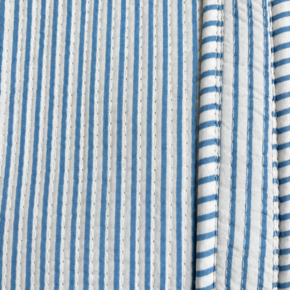 Cotton quilted striped tote bag