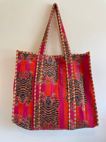 Velvet Quilted Tote Bag