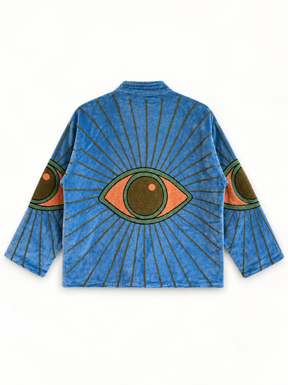 Blue Eye Embroidered Velvet Jacket