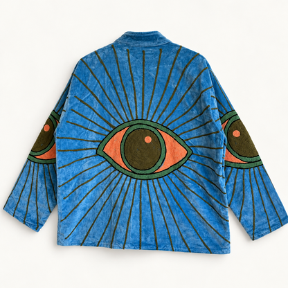 Blue Eye Embroidered Velvet Jacket