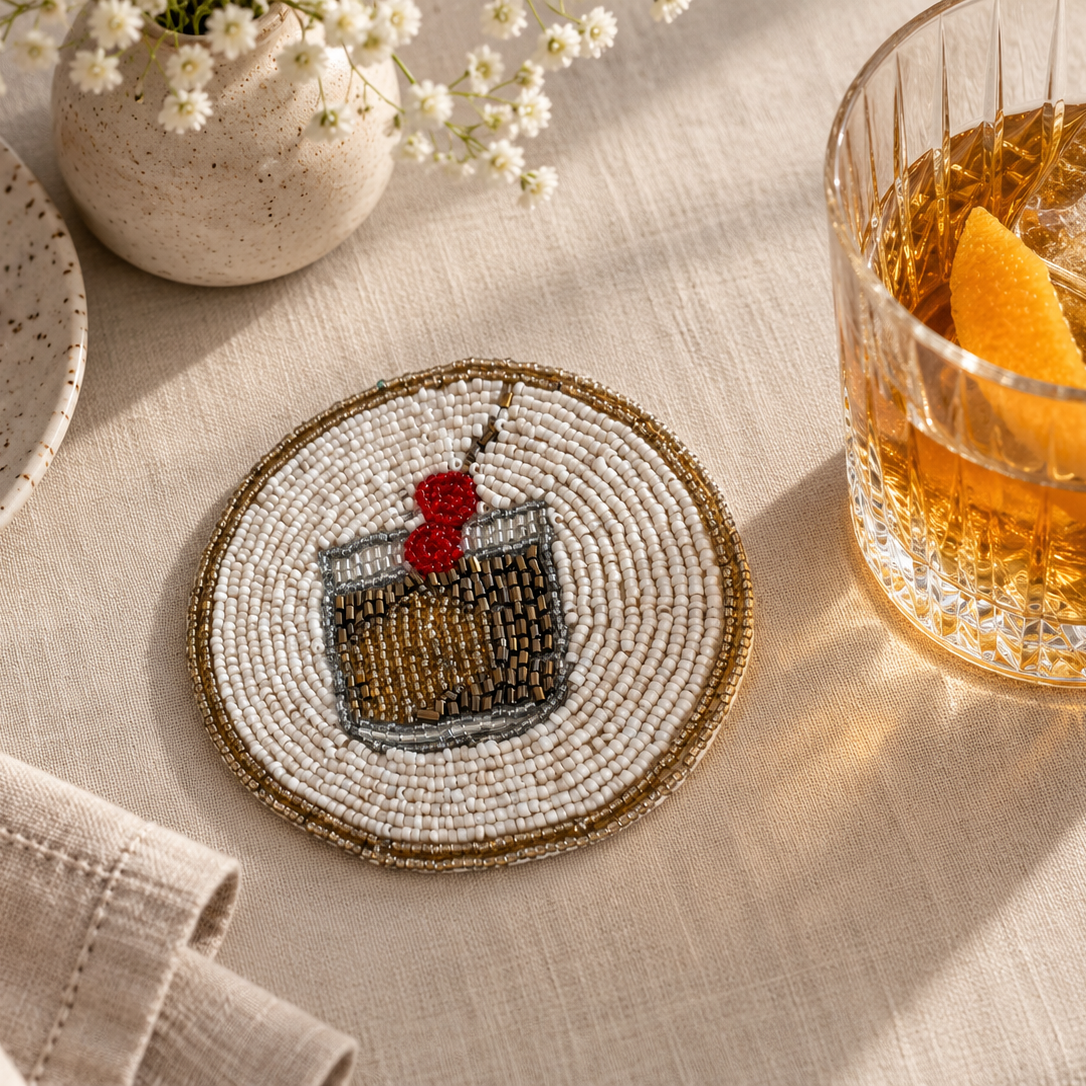 Cocktail Beaded Coaster – Handmade Drinks Mat