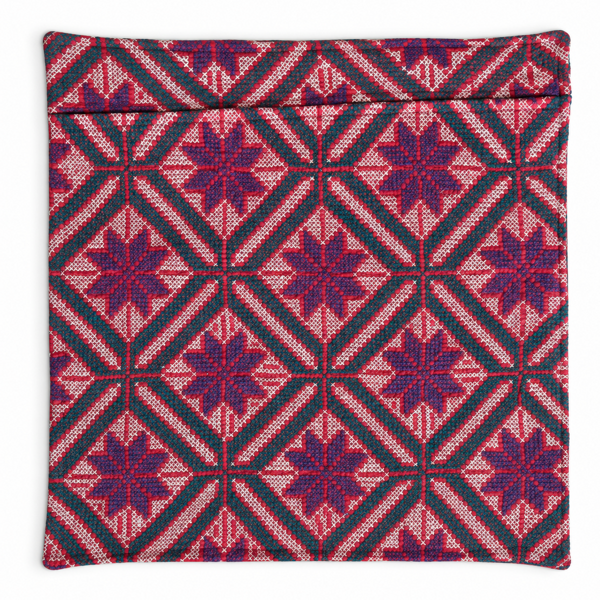 Vintage Kantha Embroidered Cushion Cover