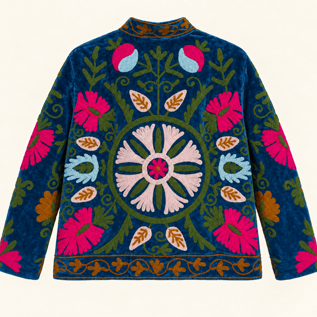 Blue Suzani Velvet Jacket