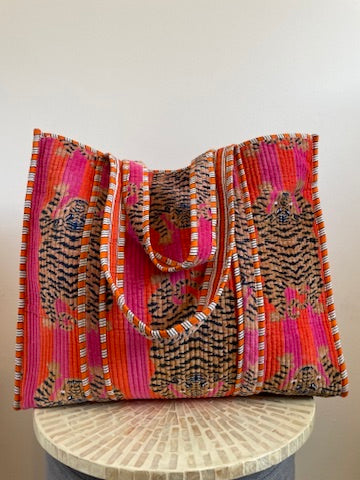 Velvet Quilted Tote Bag