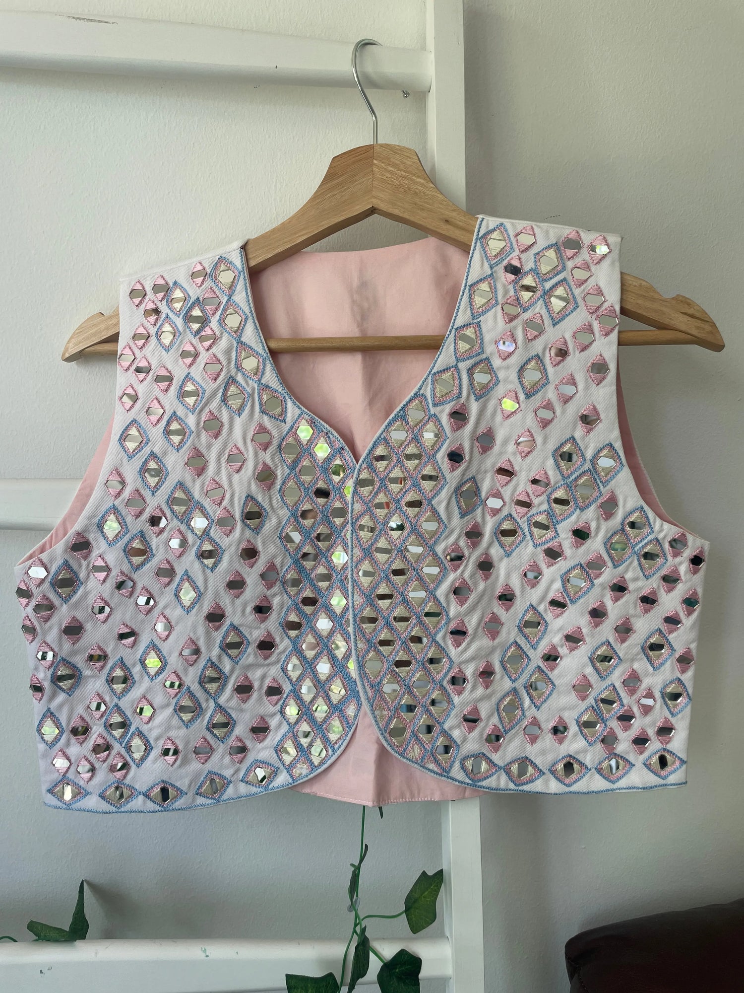 Hand embroidered Mirror work Vest Artofakind