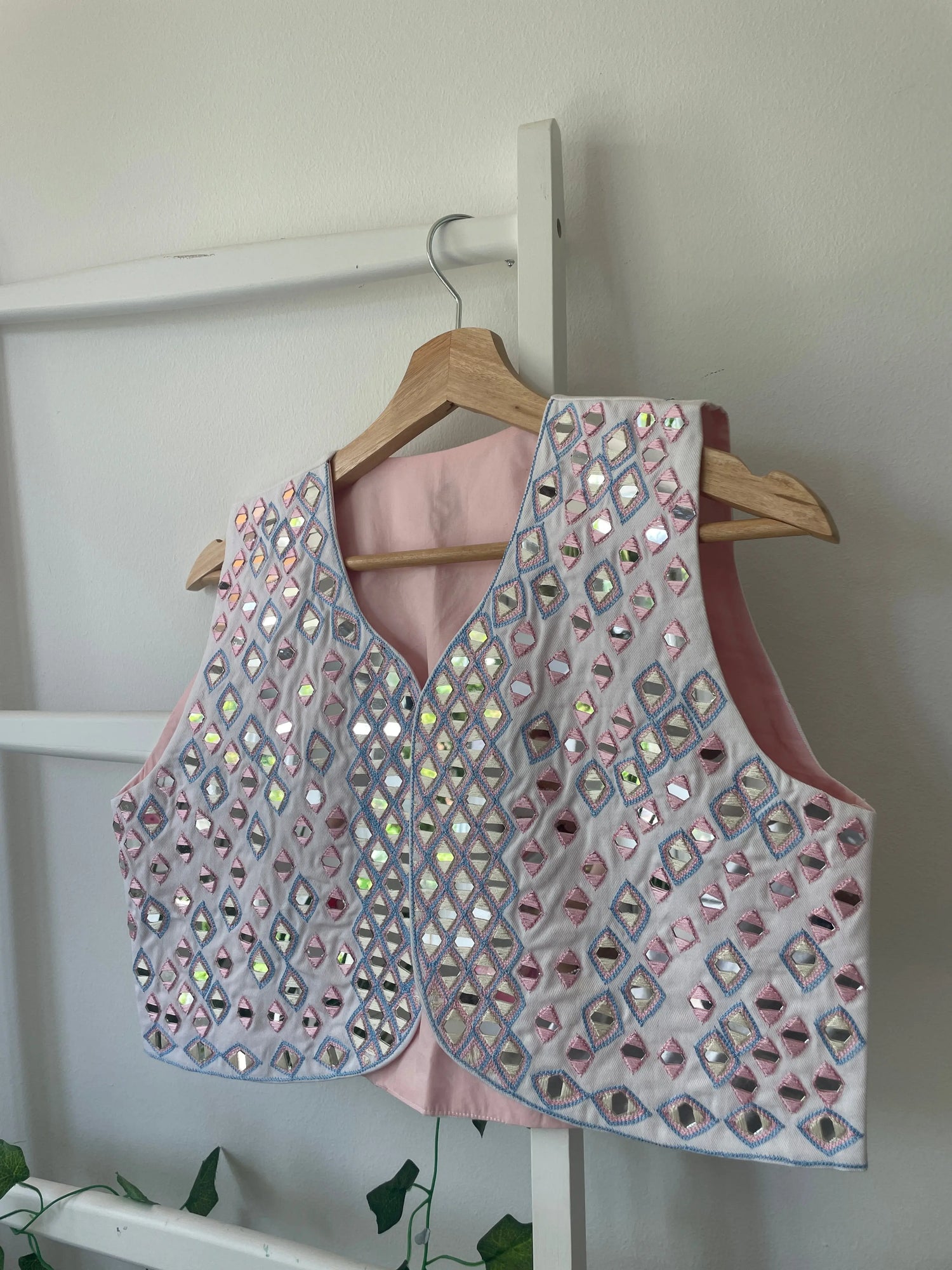 Hand embroidered Mirror work Vest Artofakind