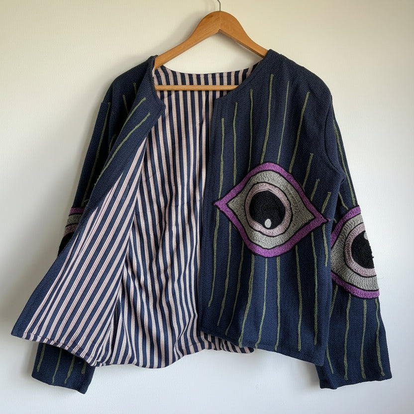 Suzani Cotton Evil Eye Embroidered Jacket