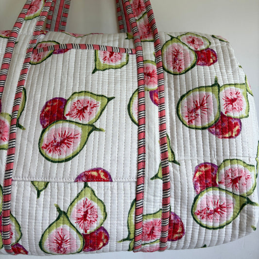 Quilted Cotton Duffle Bag