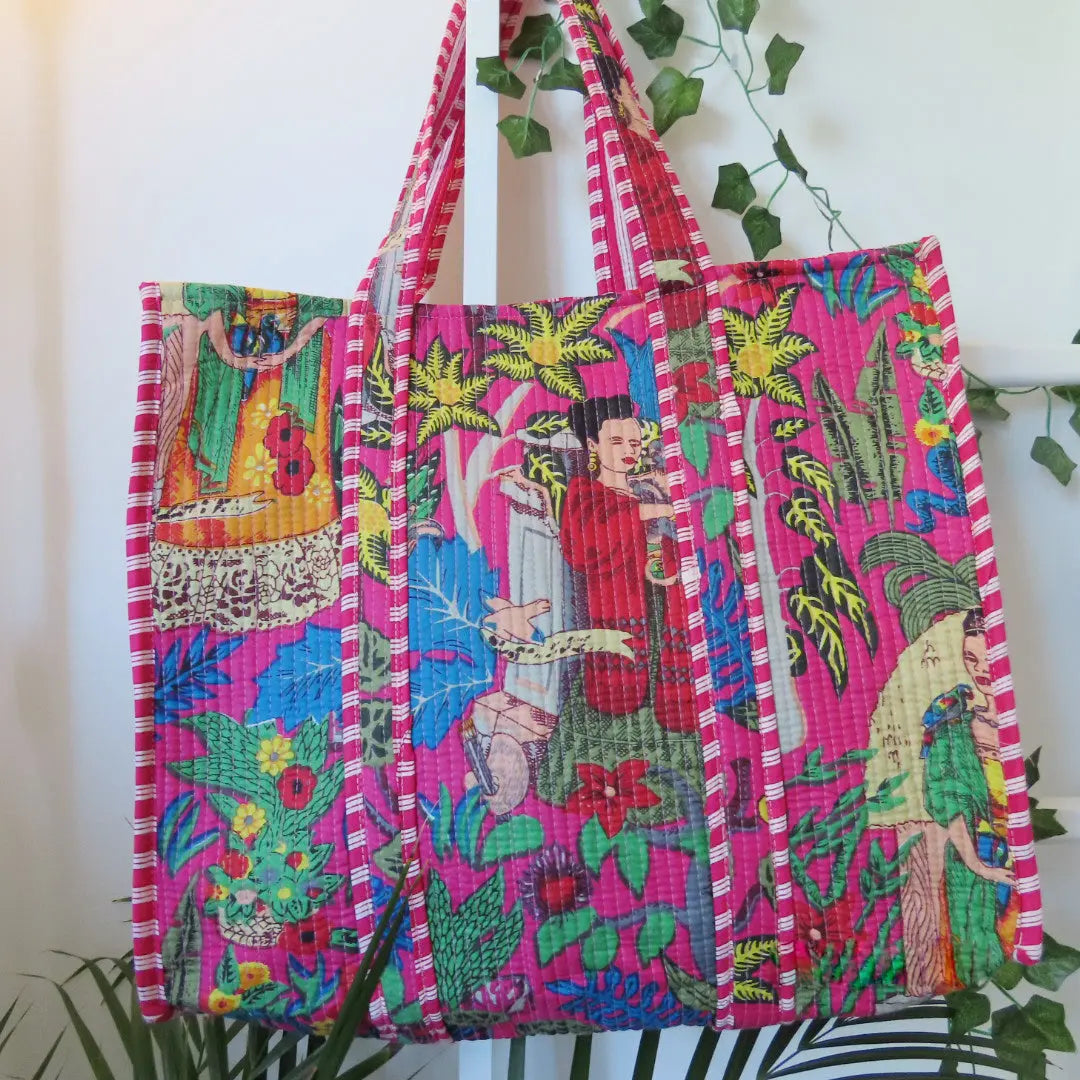 Cotton Quilted Tote Bags My Store
