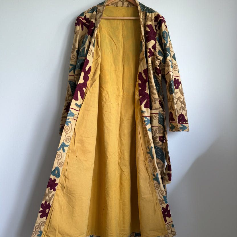 Cotton suzani embroidery long coat