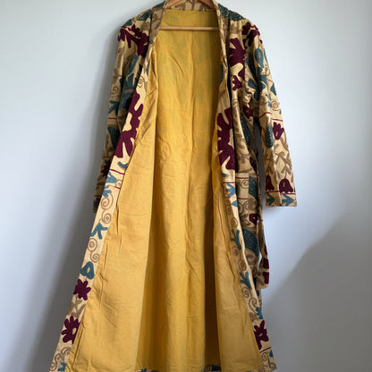 Cotton suzani embroidery long coat