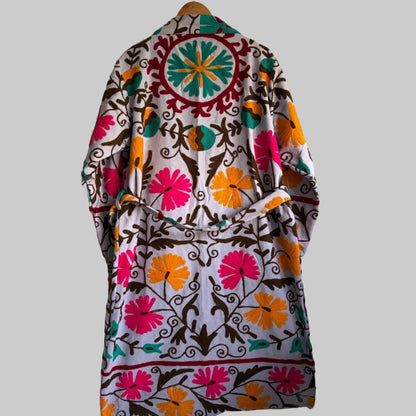 Suzani Embroidery Cotton Long  coat