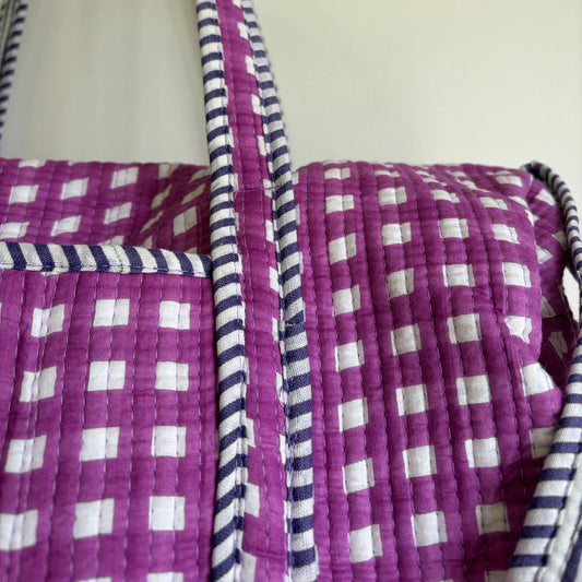 Cotton quilted Floral Duffle Bag
