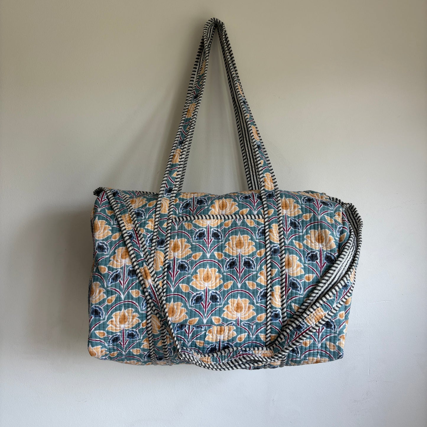 Cotton quilted Floral Duffle Bag