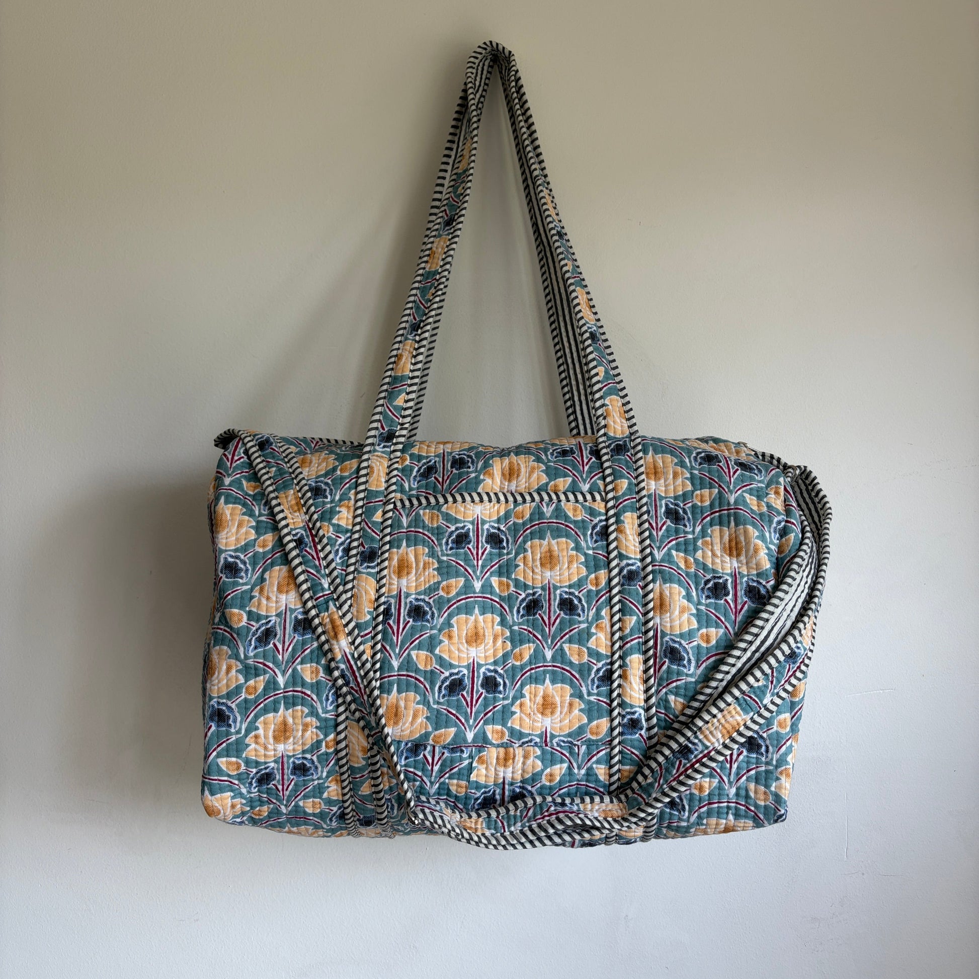 Cotton quilted Floral Duffle Bag