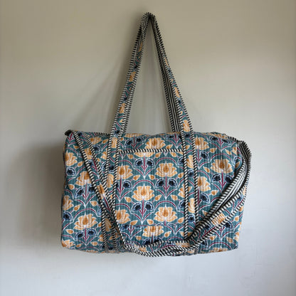 Cotton quilted Floral Duffle Bag