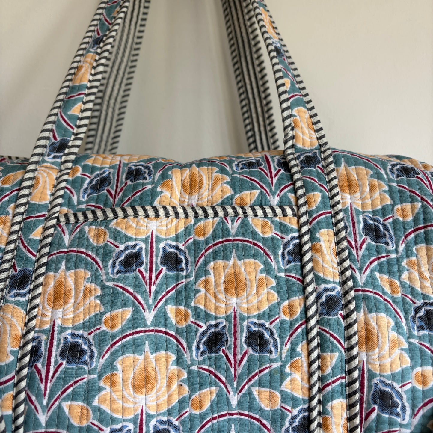 Cotton quilted Floral Duffle Bag