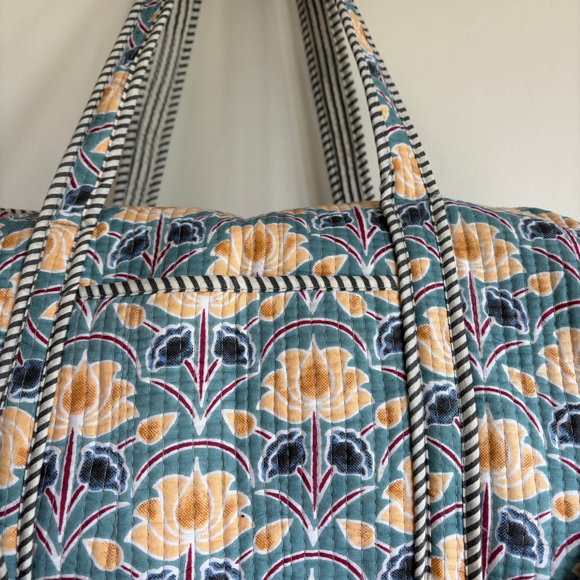 Cotton quilted Floral Duffle Bag