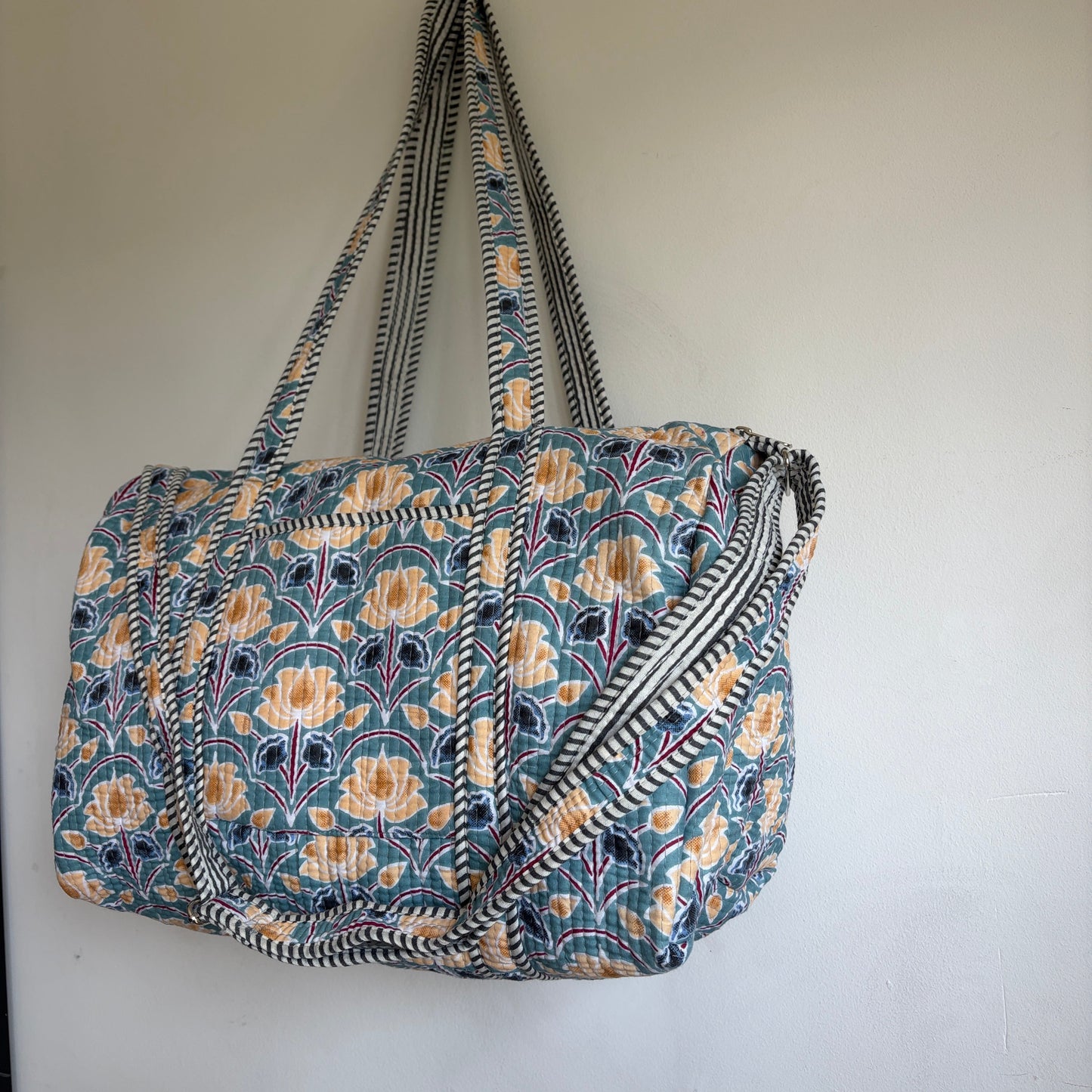 Cotton quilted Floral Duffle Bag