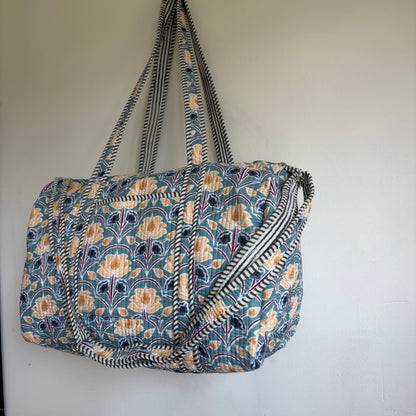 Cotton quilted Floral Duffle Bag