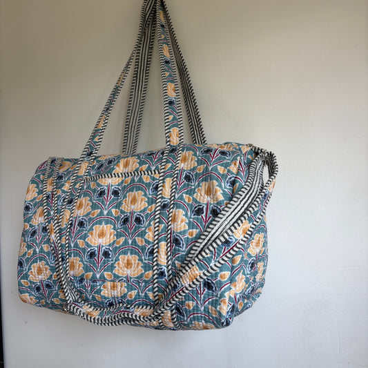 Cotton quilted Floral Duffle Bag