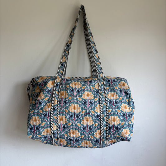 Cotton quilted Floral Duffle Bag