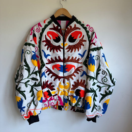Suzani Embroidery Bomber Jacket