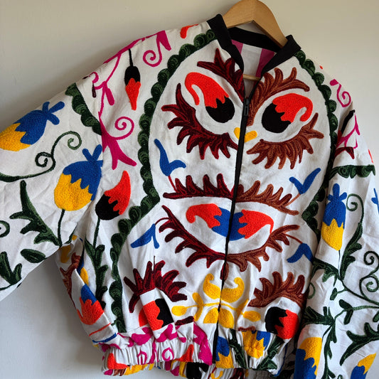 Suzani Embroidery Bomber Jacket