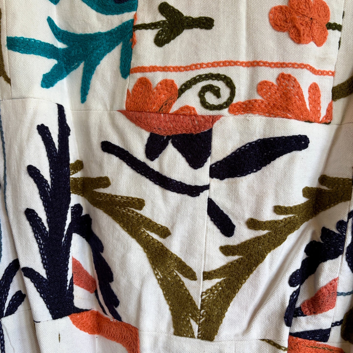 Cotton patchwork suzani bomber jacket 