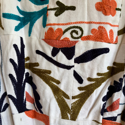 Cotton patchwork suzani bomber jacket 