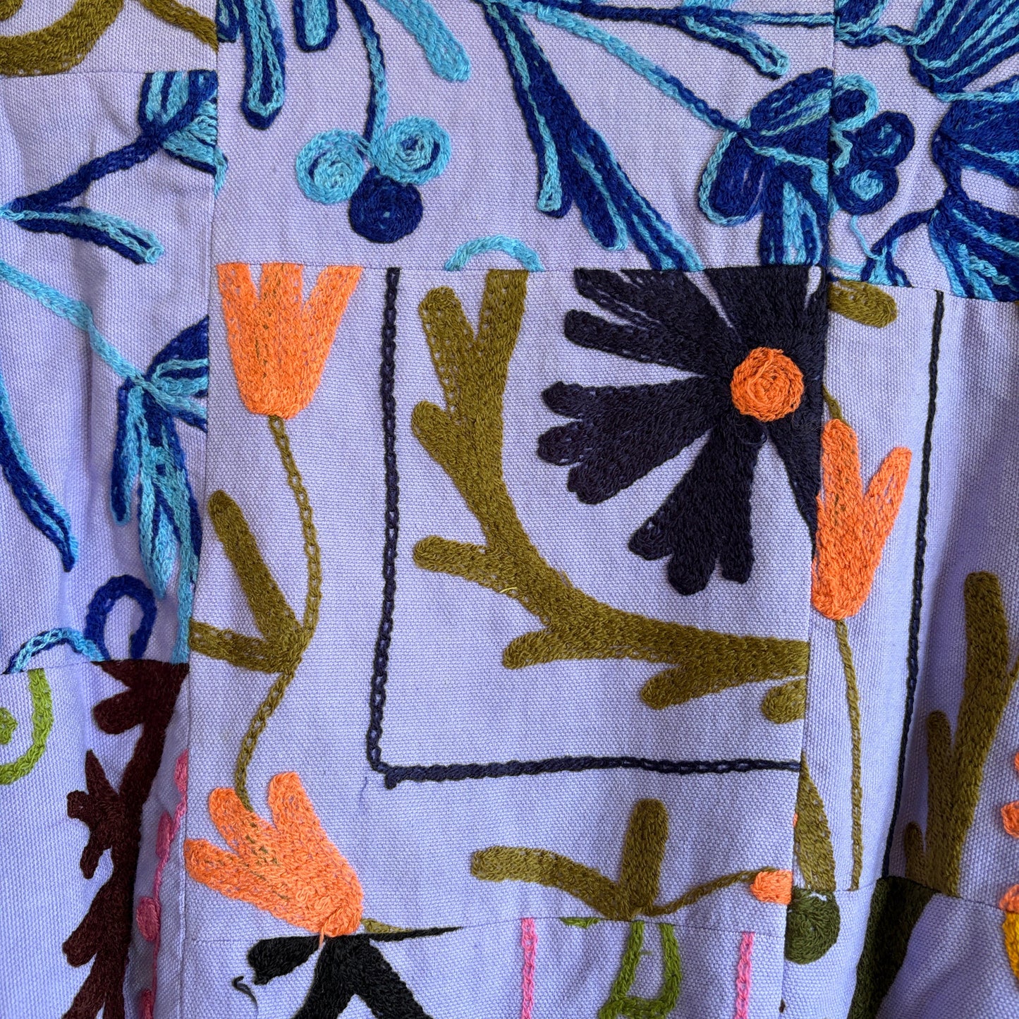 Patchwork hand embroidery Suzani Bomber jacket