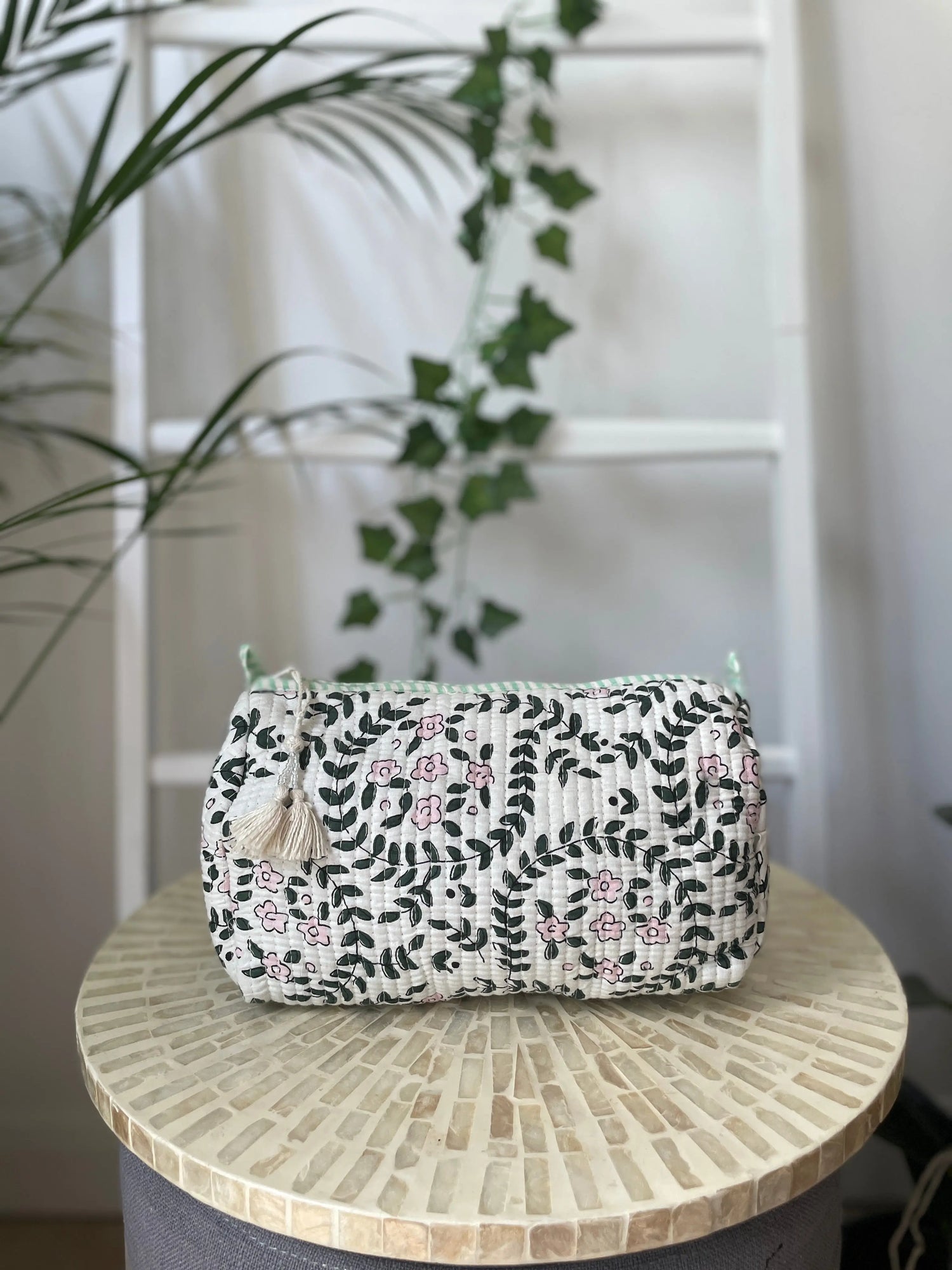 Cotton Hand Block Printed Quilted Wash Bags Artofakind