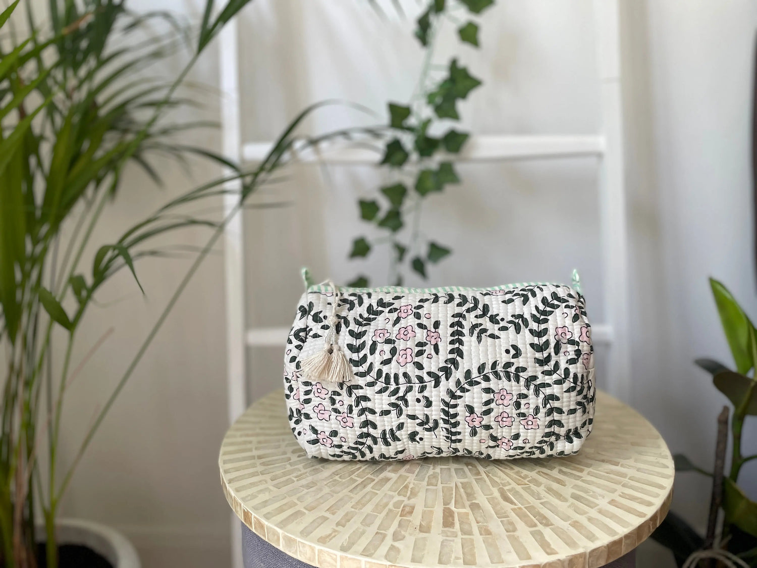 Cotton Hand Block Printed Quilted Wash Bags My Store