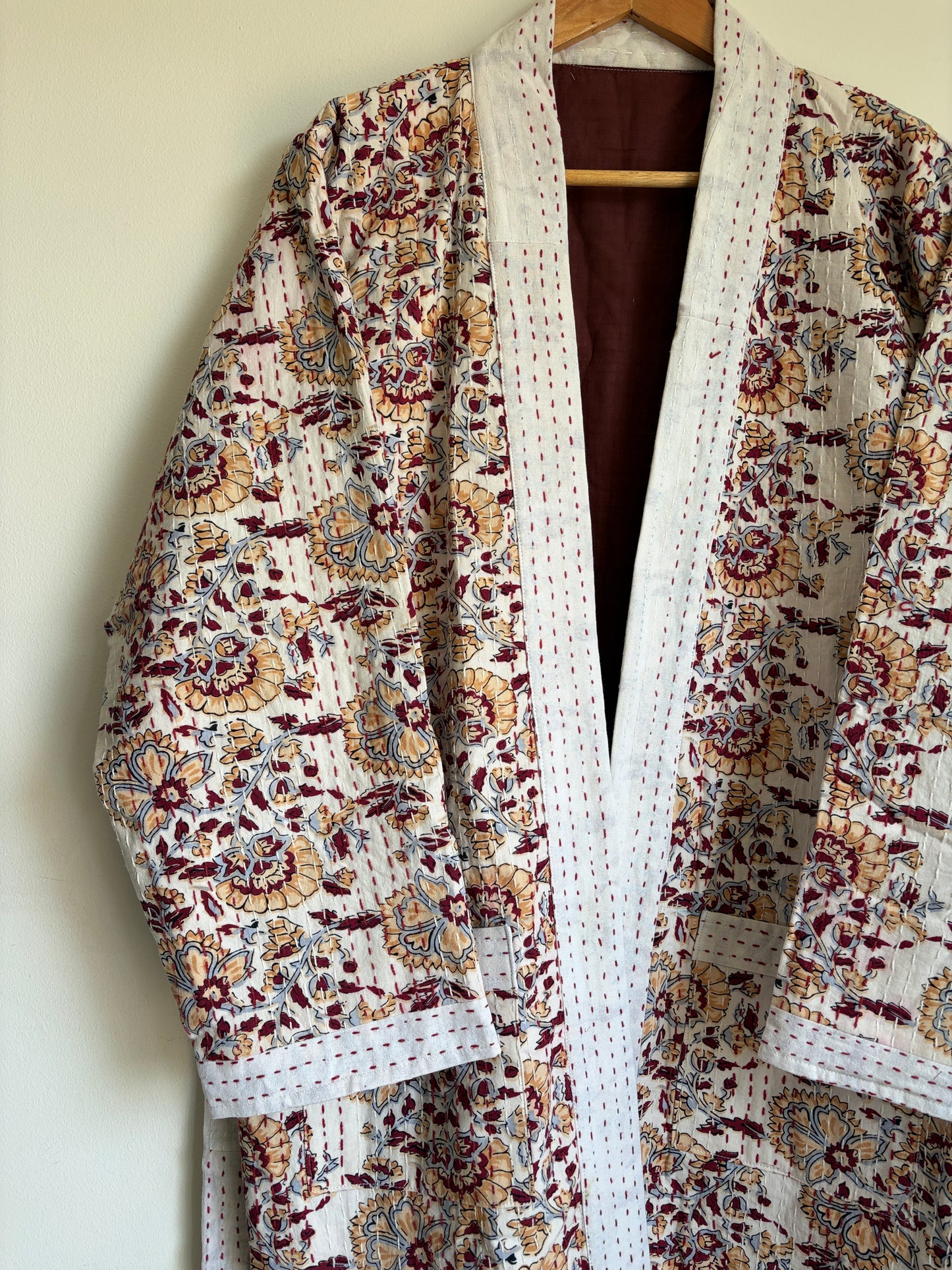 One of a kind Handmade Cotton Kantha Robe