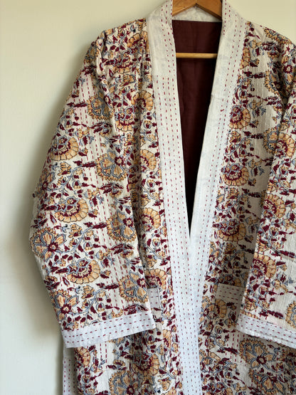 One of a kind Handmade Cotton Kantha Robe