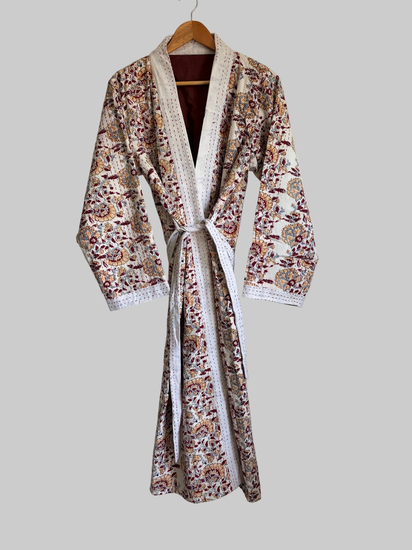 One of a kind Handmade Cotton Kantha Robe